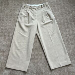 Aritzia Wilfred Cream Cropped Wide Leg Pants